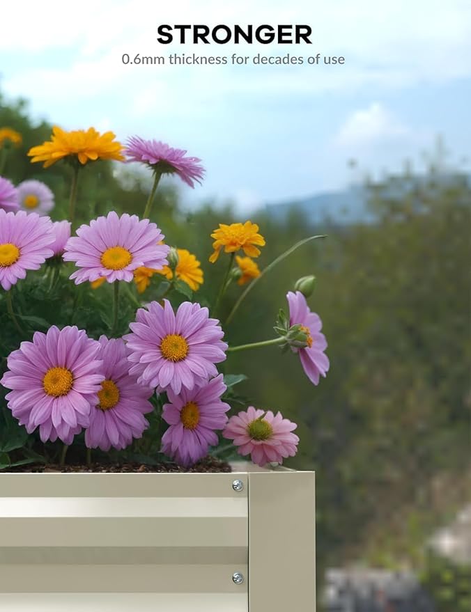GarveeLife 2pcs 6x3x2 ft Galvanized Raised Garden Bed, 24" Tall Metal Planter Box for Flowers Vegetables, Rust-Resistant Raised Garden Beds for Gardening, Easy Assembly Outdoor Garden Box & Planters