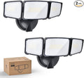 Philips 72W 7400LM LED Flood Lights Outdoor, Switch Controlled Aluminum Security Lights, 3 Adjustable Heads, Wall Mount, 5000K Daylight, Waterproof for Yard, Garage (2 Packs)