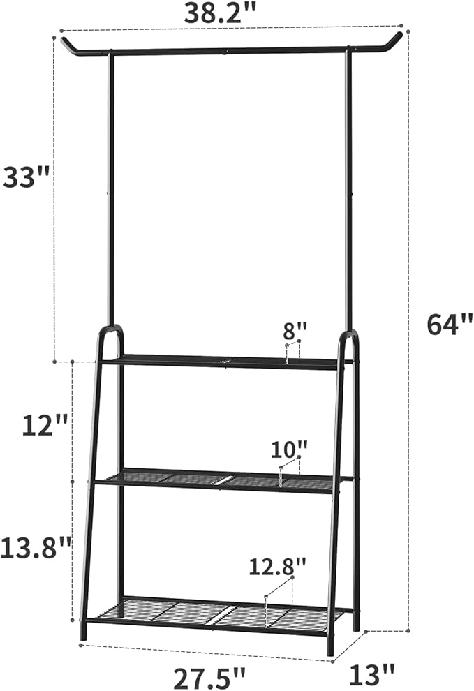 Plant Stand Indoor Outdoor,Metal Plant Stands for Multiple Plants,3 Tier Tall Hanging Plant Shelf,Large Heavy Duty Flower Holder Ladder Plant for Living Room, Patio, Balcony (Black)