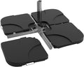 Garvee 4Pcs Patio Umbrella Base 330LB Capacity Heavy Weight Stand Umbrella Stand for 10-15FT Umbrellas, Water/Sand Filled, Clip-Locked Assembly, Umbrellas Holder for Outdoor Deck Poolside, Black