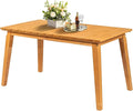 VINGLI Rectangular Outdoor Dining Table, Solid Cedar Wood Patio Table for 4-6 People, Waterproof Garden Table for Yard, Deck, Poolside (Teak)