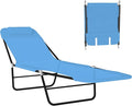 Outsunny Folding Chaise Lounge Chair, Pool Sun Tanning Chair, Outdoor Lounge Chair with Reclining Back, Breathable Mesh Seat, Headrest for Beach, Yard, Patio, Blue