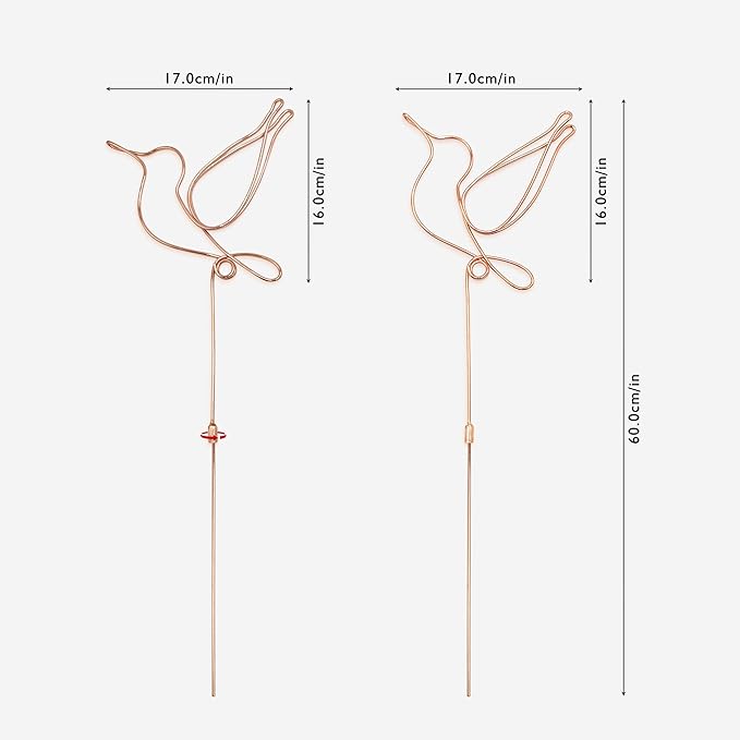 Hummingbird Decor Garden Stakes Decorative Set of 2, Hummingbirds Metal Wire Decor 23.62 inches x 6.69 inches,Decorative Stakes for Flower Pots, Planters, and Flower Beds