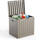 EasyUp 33Gal Outdoor Deck Box, Lager Patio Storage Box Indoor and Outdoor Use,Resin Storage Bin for Patio Furniture Cushions Garden Tools, Package Delivery (Gray)