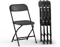 4 PACK White Foldable Plastic Chair | Folding & Stackable | 350 lbs Capacity Steel Frame Seats for Indoor Outdoor | Commercial Use Events Wedding Party Events Bulk Picnic Kitchen Dining