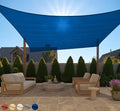 GORILLA GRIP Heavy Duty Sun Shade, UV Protection Fade Tear and Rust Resistant Rectangle Sunshade Canopy, Curved Edges Blocks Sunlight, Breathable Sail, Outdoor Patio, Lawn Garden 12x16 FT Blue