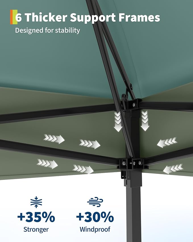 Canopy Tent 12x12 ft, Pop Up Gazebo One-Push Setup with 4 SandBags for Backyard Parties and BBQs, Mosquito Netting & Height Adjustable - Lake Blue