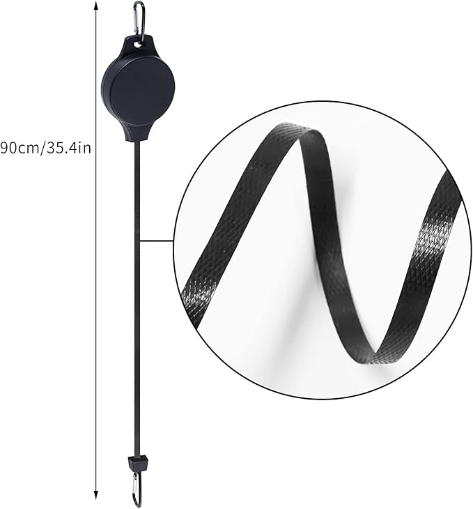 6pcs Plant Pulley Retractable Hanger Easy Reach Plant Pulley Adjustable Height Wheel for Hanging Plants Heavy Duty Plant Hanger for Garden Baskets Pots- Black