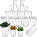 18 Pcs Self Watering Pots Plastic Plant 3 Sizes Flower Plant Pot with Inner White Flower Pots for Indoor House Plants Plastic Self Watering Pot for Herbs Flowers