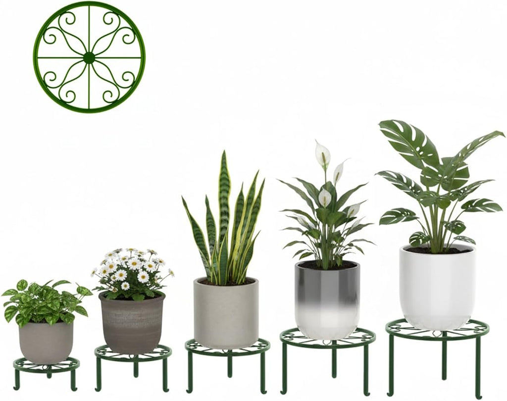 5-Pack Metal Plant Stand Indoor Outdoor Decoration Small Plant Holders for Home Flower Pot Holder Stand for Multiple Plants