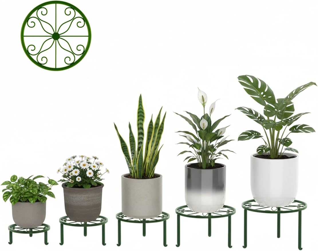 5-Pack Metal Plant Stand Indoor Outdoor Decoration Small Plant Holders for Home Flower Pot Holder Stand for Multiple Plants