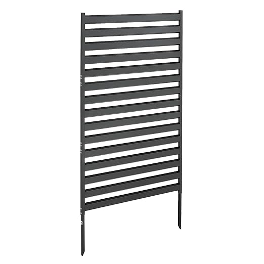 VEVOR Metal Privacy Screen, 38" W x 60" H Freestanding Modern Privacy Fence, Garden Divider Panel with Extended Ground Stakes & Panel Height Adjustable, Freestanding Outdoor Divider for Garden, Indoor