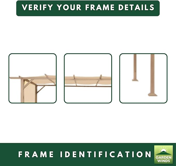 Garden Winds Durable 350 Replacement Canopy Top Compatible with Aldi Pergola Models 23700-23, 822993, 49964 - Beige
