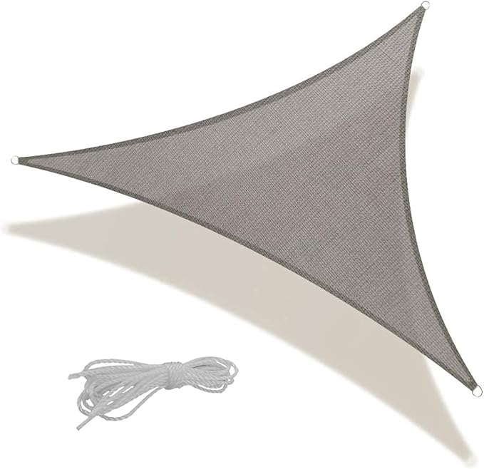 SUNLAX Sun Shade Sail 10' x 10' x 10' Dark Grey Triangle Canopy Sail Shade Cover UV Block Permeable Sunshade Outdoor for Patio Backyard (We Make Custom Size)