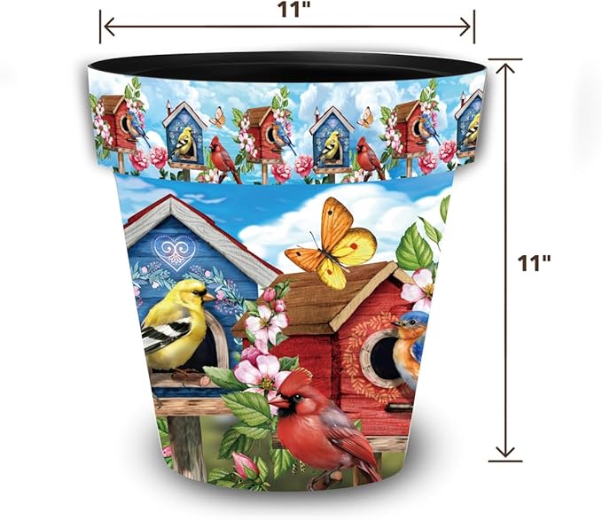 Briarwood Lane Floral Birdhouses Medium Planter