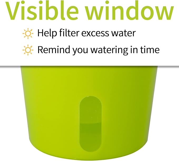 TCBWFY 9 Inch Self Watering Pots for Indoor Plants,3 Sets Self Watering Planter Pots with Visual Water Level Window and Multiple Vents,Self Watering Plant Pot for All House Plants,Flowers,Herbs