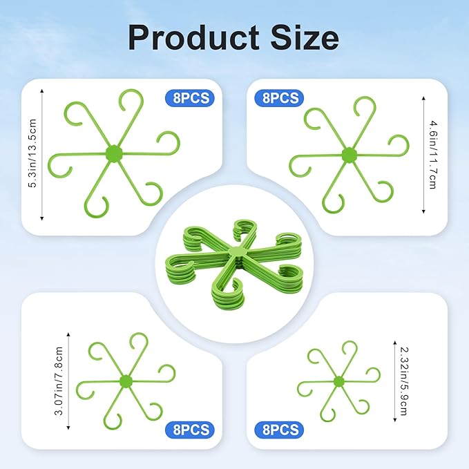 32pcs Plant Support for Indoor Plants,Plant Stem Support, Plastic Reusable Plant Support Clips Indoor Plants Accessories