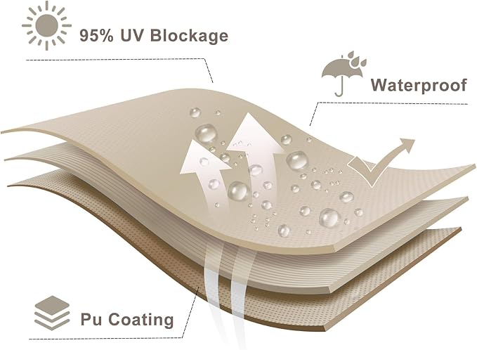 LOVE STORY Rectangle 4'x10' Waterproof Sun Shade Sail Canopy UV Block for Outdoor Patio Backyard Carport,Taupe(We Make Custom Size)