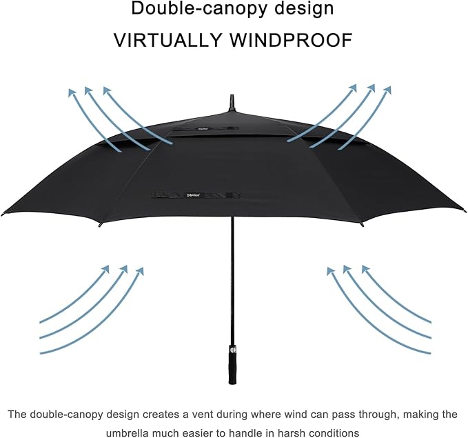 G4Free 47/54/62/68/72 Inch Automatic Open Golf Umbrella Oversize Extra Large Double Canopy Vented Windproof Waterproof Stick Umbrellas