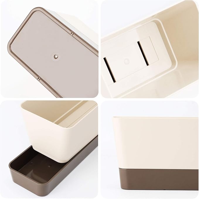 SUREAM Indoor Herb Planter Boxes, 4 Pack Window Box with Tray, Modern Plastic Plant Flower Succulent Cactus Pots for Windowsill, Garden Balcony, Home Office Outdoor Decor(6x3.8, 12x3.8, 16x3.8Inch)