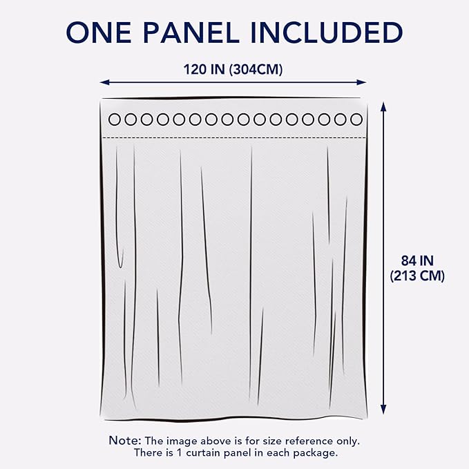 PureFit Outdoor Curtains for Patio Waterproof Weatherproof, UV Resistant Outside Curtains for Gazebo, Front Porch, Pergola, Sun Blocking Privacy Curtain, 120W x 84L inch, 1 Panel, Navy Blue