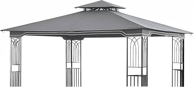 SCOCANOPY Replacement Gazebo Canopy for 10 x 12 Regency II Patio Gazebo Model L-GZ798PST,A101004104,A101004105,(Grey)