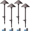 LEONLITE 5CCT Low Voltage Landscape Lights, 3W, 12-24V AC/DC, Pathway Lighting Wired, IP65 Waterproof Light for Yard Lawn, ETL Listed, Oil Rubbed Bronze Aluminum Housing, 1800K-5000K, Pack of 4