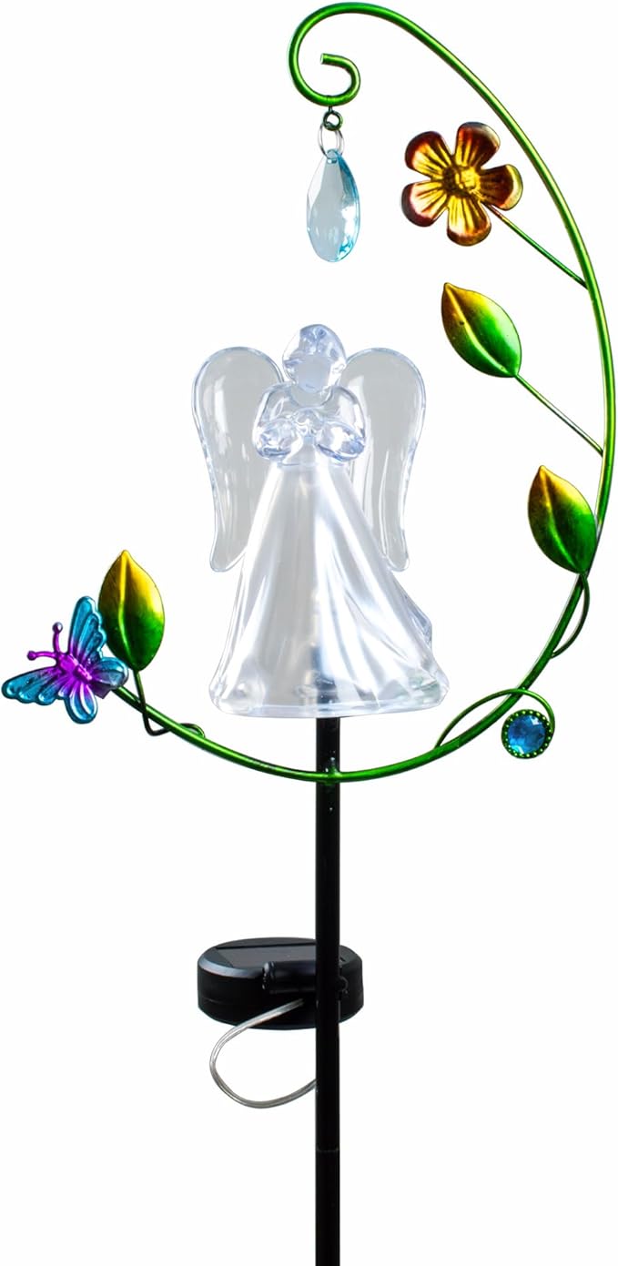 Solar Angel Light for Cemetery Decor - Color Changing Memorial Gift, Outdoor Garden Stake Light for Grave, Yard, Patio - Waterproof Sympathy Decoration with LED