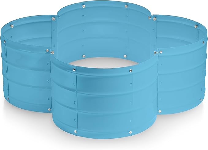 Plant & Plot Galvanized Raised Garden Beds Outdoor // 3×3×1 ft Planter Raised Beds for Gardening, Vegetables, Flowers // Large Metal Garden Box (Teal) // Patented Tool-Free Design