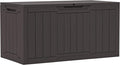 YITAHOME 100 Gallon Resin Deck Box, Weather Resistant Outdoor Storage Box, Lockable Indoor Outdoor Storage for Supplies and Essentials, Dark Brown