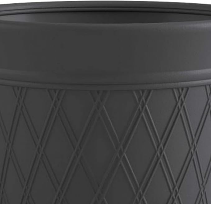 Suncast Lattice Hose Pot for Outdoor Garden Storage, Peppercorn - Holds 300 ft Expandable or 50 ft Standard 5/8" Vinyl Hoses, Resin Hideaway Organizer with Drainage and Water Supply Port