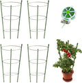4 Pack Tomato Cage for Garden Plant Support, 18 inches Small Tomato Cages Tomato Trellis with Adjustable Rings, Plant Stakes for Peony Support, Tomato Stakes Rings for Climbing Plants