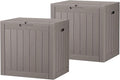 Outdoor Storage Box, Resin Deck Boxes Indoor and outdoor, Waterproof Storage Box Lockable Lid (Grey,35 Gallon-2Pack)
