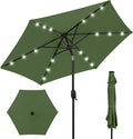 Best Choice Products 7.5ft Outdoor Solar Market Table Patio Umbrella for Deck, Pool w/Tilt, Crank, LED Lights - Fern