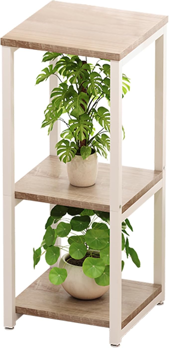 Plant Stand Indoor Corner Tall 3 Tier Metal Modern Flower Storage Plant Shelf Holder for Living Room Balcony Garden,White (3 Tier-White)