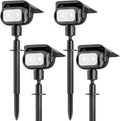 Nreonrick Solar Spot Lights 360° Adjustable Solar Lights Outdoor IP65 Waterproof with 2-in-1 Solar Powered Spotlights for Landscape Lighting for Garden, Yard, Pathway (Cool White, 4 Pack)