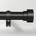 Time Forest Curtain Rods for Windows 32 to 240, 1 Inch Adjustable Black Heavy Duty Long Window Outdoor Curtain Rod for Patio, Modern Drapery Rods with Simple End Caps, Size 32"-240"