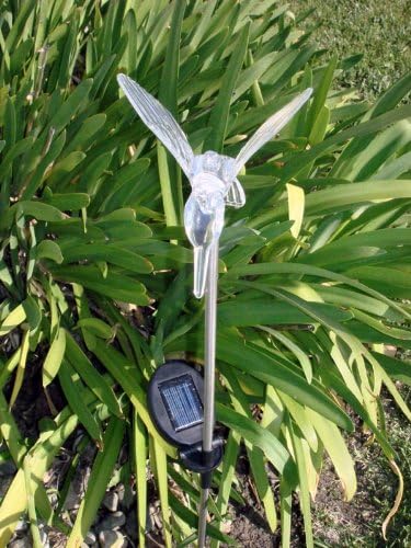Solar Garden Stake Lights with Color Changing LED or Regular White LED Landscape Path Lights (Set of 2) (Hummingbird (Wing up))