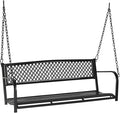 VINGLI Upgraded Metal Patio Porch Swing, 660 LBS Weight Capacity Steel Porch Swing Chair for Outdoors, Heavy Duty Garden Swing Bench for Gardens & Yards (Pattern 2)