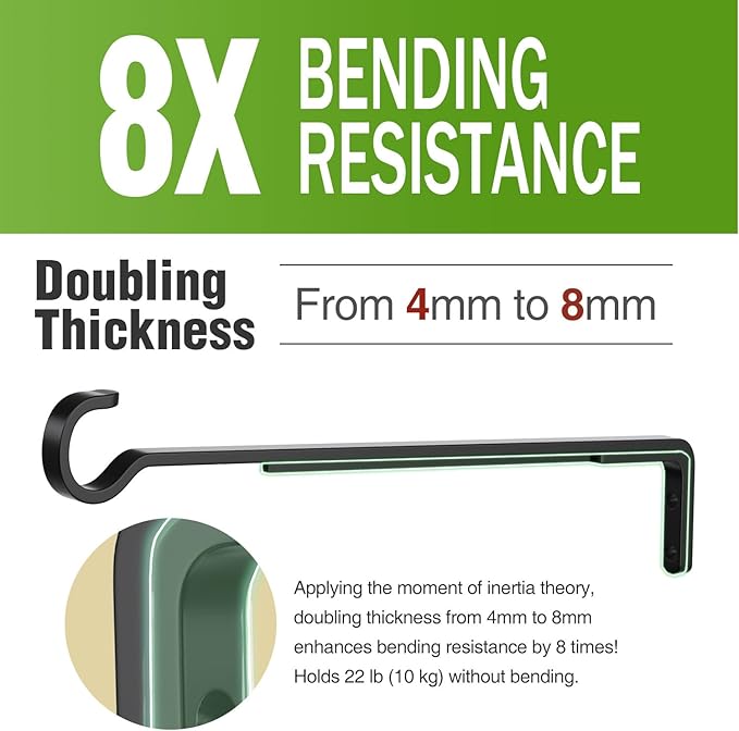 15 Inch 2 Black Pack Heavy Duty Outdoor Plant Hangers, Iron Hanging Plant Brackets for Hanging Plants Outside, Metal Plant Hooks Plant Wall Hooks for Hanging Lantern, Bird Feeder