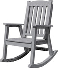 Devoko PP Material Rocking Chair Outdoor Indoor All Weather High Back Patio Rocker for Adult Heavy Duty Rocking Chair for Patio Backyard Porch Garden (Heavy Duty, Gray)