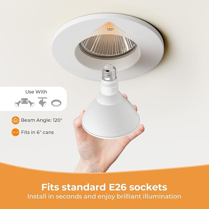 10 Pack PAR38 Outdoor Flood Light Bulbs, LED Flood Light Bulb Warm White 2700K, 100W Equivalent, 1050LM, Dimmable E26 Base for Porch Garage Yard
