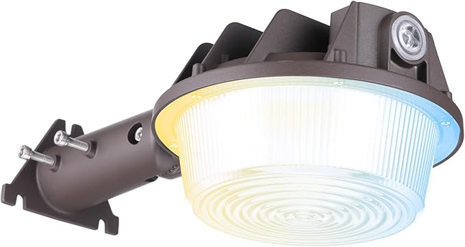 TORCHSTAR 3CCT LED Barn Light, Dusk to Dawn Area Lights with Photocell, Outdoor Security Flood Lighting, Update 40W/60W/80W Selectable, ETL Listed, IP65 Waterproof, Aluminum, 120-277V, Garage, Bronze