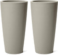Step2 Tremont Tall Round Tapered Planter, 28" Tall 2-Pack, Indoor/Outdoor Plants, Efficient Drainage, Durable Resin, Concrete