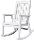 Devoko PP Material Rocking Chair Outdoor Indoor All Weather High Back Patio Rocker for Adult Heavy Duty Rocking Chair for Patio Backyard Porch Garden (Heavy Duty, White)