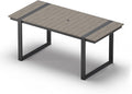 Outdoor Dining Table for 6, HDPS+ Aluminum Patio Dning Table with U-Shape Leg, Size: 67.4"*32.3"*29.6",Modern Rectangular Table for Lawn, Garden (Gray)
