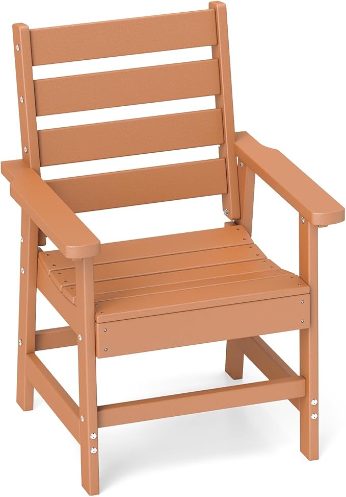 GREENVINES Outdoor Dining Chair | HDPE | Patio Chairs | All-Weather | Teak