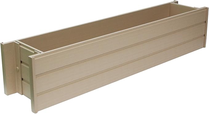 New Age Garden EPWB103-R30 ecoFLEX Rectangular Flower or Herb Window Box, 30" Wide, Tan