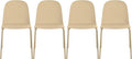 2xhome Set of 4 Modern Stackable Armless Dining Chairs | Plastic Shell Seat with Metal Legs | Indoor or Outdoor Use | Home Kitchen Patio, Beige