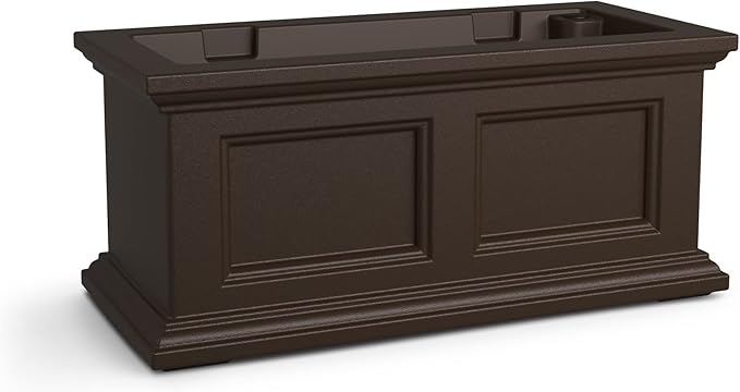 Mayne Fairfield 2-Foot Window Box – Self-Watering, Weather-Resistant Planter for Flowers – Durable Design for Outdoor Use, Perfect for Windows